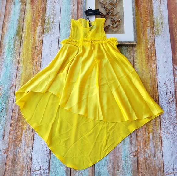 Thomas Wylde Dresses & Skirts - Thomas Wylde Yellow Silk Asymmetrical Shift Dress